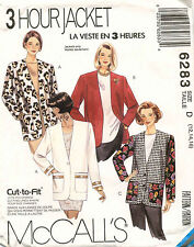 VTG 1990s McCall's Misses' Unlined Jacket Pattern 6283 Size12-16 picture