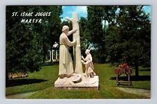 Auriesville NY-New York, Sir Isaac Jogues Statue, Martyr Shrine Vintage Postcard picture