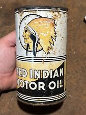 Original Red Indian Motor Oil Quart Red Indian Tin Can Car Truck Motorcycle picture