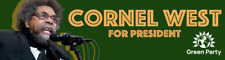 Cornel West President 2024 Bumper Sticker Green Party Political Waterproof picture