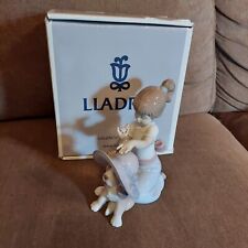 Lladro 6862 An Elegant Touch Girl Dog  Flowers Porcelain Figurine Original Box picture