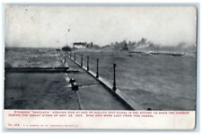 1906 Steamer Mataaf Striking Pier Duluth Ship Canal Harbor Minnesota MN Postcard picture