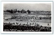 c1940s Home Stretch Santa Anita Track Los Angeles CA RPPC Photo Vintage Postcard picture