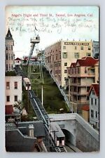 Los Angeles CA-California, Angel's Flight & Third St, Tunnel, Vintage Postcard picture