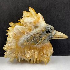 942g Natural quartz crystal cluster mineral specimen, hand-carved the bird gift picture