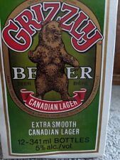 Vintage Original GRIZZLY BEER Hamilton Canada 12 pack cardboard case with handle picture