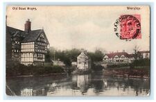 1907 Old Boat Steps Manchester England TJC Monton Series Posted Antique Postcard picture