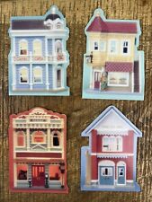 Vintage Ambassador Hallmark Cards Town Buildings Set of 4 Fire Station Pharmacy picture