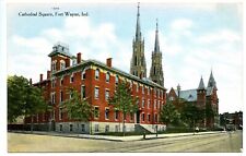 Cathedral Square Downtown Fort Wayne IN Indiana c1909 Antique Postcard Unposted picture