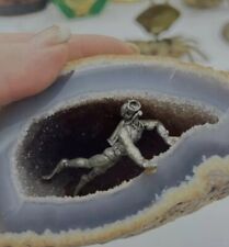 GEODE CRYSTAL CAVE SCENE PEWTER SCUBA DIVER  picture