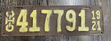Ohio 1921 License Plate 417791 Vintage Antique Man Cave Garage Sign picture