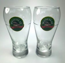 Moosehead Lager Beer Glasses Canadian 20oz Est1867 Proudly Independent 2 Cup B32 picture