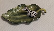 Vtg Porcelain Zebra Leaf Trinket Dish Jewelry Tray By   J. Willfred picture