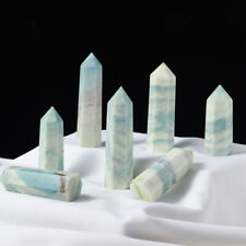 Natural Caribbean Blue Calcite Crystal Quartz Tower Wand Point Healing Mineral picture