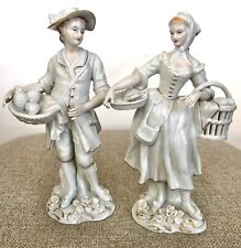 Sitzendorf Cris De Paris Man Woman Couple Pair Figurines Porcelain Mint Shape picture
