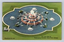 Chicago IL-Illinois, Aerial Of Buckingham Fountain, Antique, Vintage Postcard picture