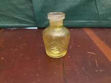 Vintage Two's Company Perfume Bottle Cut Glass Criss Cross Yellow No Lid/Stopper picture