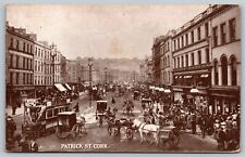Patrick Street Cork. Ireland Muddy Street Horses Trolley  Postcard picture