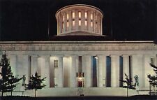 Ohio State Capitol at Night in Columbus vintage unposted postcard picture