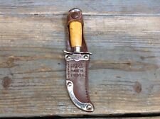 Vintage Sweden MORA K J ERIKSSON Wood Handle Fixed Blade Knife & Leather Sheath picture