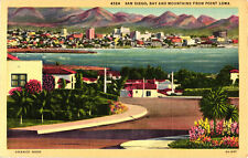 San Diego, Bay and Mountains From Point Loma Postcard Unposted picture