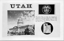 RPPC Utah UT B&W collage postcard unposted state flag picture