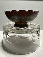 Beautiful Vintage Solid Brass Enameled Bowl picture