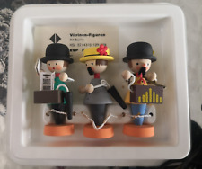 Vintage Miniature Erzgebirge Wooden German Musicians Set of 3 picture