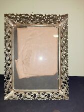 Vintage Ornate Filigree Brass 5 x 7 Standing Easel Picture Frame picture
