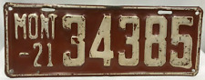 1921 Montana License Plate 34385 picture