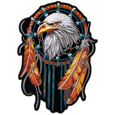 EAGLE DREAM CATCHER Indian Jacket Vest Back Patch - 12.0 X 8.0 Iron on Sew picture