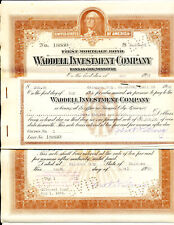 1920 1st MORTGAGE BOND - WADDELL INVESTMENT CO - KANSAS CITY - ROBERT H. STROUG picture