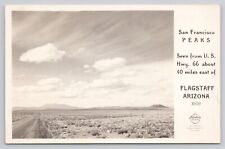Flagstaff Arizona - San Francisco Peaks Seen from US Hwy 66 RPPC Postcard picture