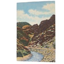 Postcard Clear Creek Canyon Rugged Cliffs Golden Colorado Linen Posted picture
