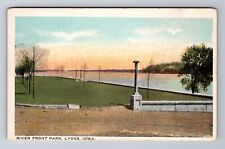 Lyons IA-Iowa, River Front Park, Antique, Vintage Souvenir Postcard picture