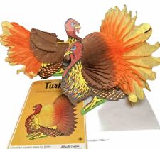 2 VTG  Beistle Turkey Centerpieces Honeycomb Fold Out Die-cut Centerpiece READ picture