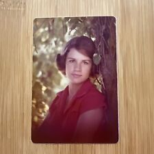 Vintage 3 1/8” X 2 1/8” Young Woman Color Studio Portrait Photo 1977 picture