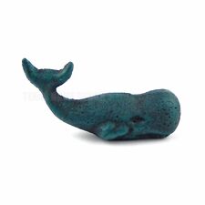 Whale Paperweight Figurine Cast Iron Very Heavy Office Nautical Teal 4.5