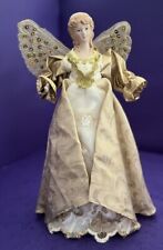 NEW Angel Christmas Tree Topper Centerpiece White Gold 15” SALE picture
