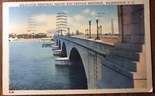 Vtg Linen Postcard, Arlington Memorial Bridge, Lincoln Memorial, Washington DC picture