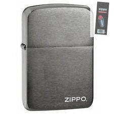Zippo 24485 name black ice full size Lighter + FLINT PACK picture