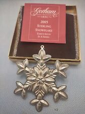2005 Gorham Sterling Silver Embossed Snowflake Christmas Ornament #36 / box, etc picture