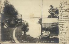 Smithfield ME Inlet to North Pond New Sharon Cancel 1911 Real Photo Postcard picture