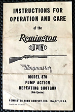 REMINGTON WINGMASTER MODEL 870 INSTRUCTIONS FOR OPERATION AND CARE BOOKLET picture