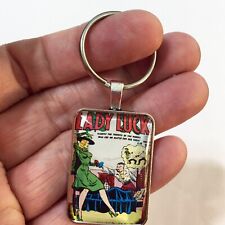 Lady Luck #87 Cover Key Ring or Necklace Golden Age GOOD GIRL Comic Book Jewelry picture