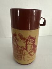 Vintage Aladdin Thermos Cats and Kittens Print 8oz -  picture
