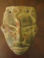 VINTAGE MAYAN MEXICAN HANDMADE CLAY MASK picture