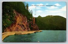 Lake Crescent In Scenic Washington Vintage Posted 1953 Seattle Linen Postcard picture