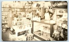 Postcard Interior Grocery Store, Mac's Quality Market Meat Cheese Eggs RPPC B199 picture