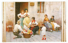The Venetian Flower Vendor Painting Postcard Eugene De Blaas picture